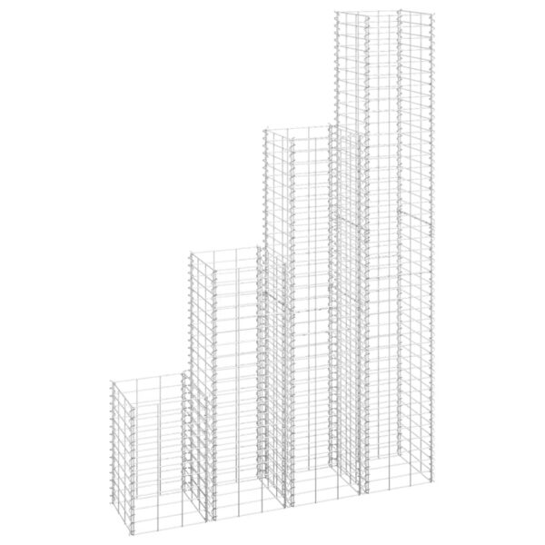 vidaXL Korotetut kivikorit 4 kpl 30x30x50/100/150/200 cm rauta