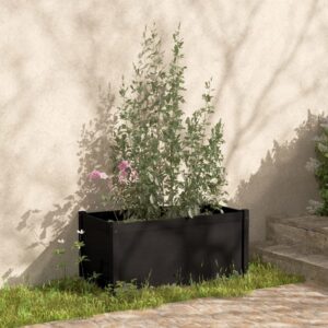 vidaXL Puutarhan kukkalaatikko musta 100x50x50 cm täysi mänty