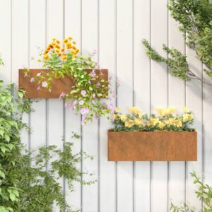 vidaXL Kukkalaatikot 2 kpl ruoste Corten teräs 53x10x17 cm